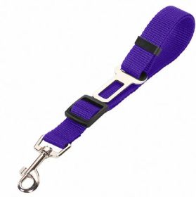 High Quality Durable Pet Cat Dog Vehicle Leash Nylon Adjustable Car Seat Dog Safety Belt Pet Leashes (Option: Purple)